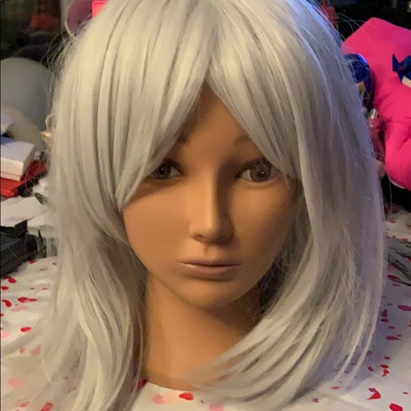 Private Accessories New Silver Gray Wig Straight With Bangs